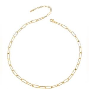 Gold Plated Paper Clip Adjustable Necklace